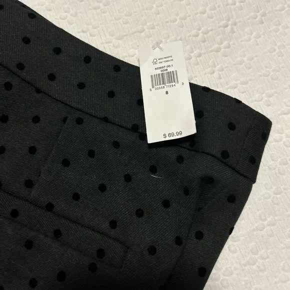 NWT - Banana Republic Black pants with velvet polka dots SZ 8 - Picture 2 of 4